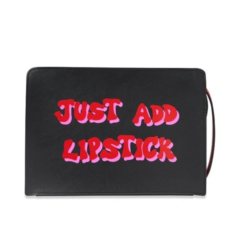NWT Victoria’s Secret Just Add Lipstick Black Clutch Makeup Bag
